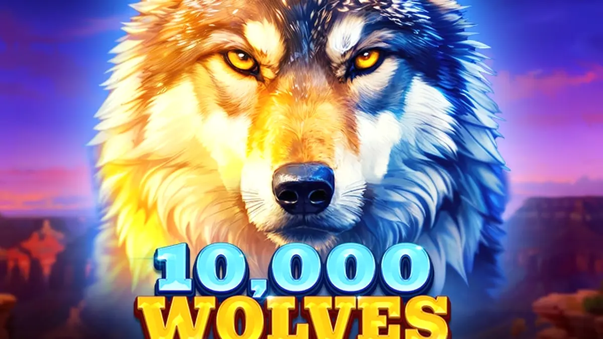 Cenário temático de lobos no slot 10,000 Wolves 10K Ways